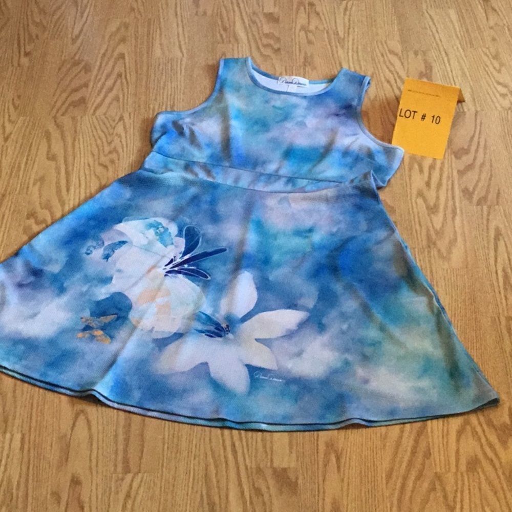 Skater style sleeveless dress in summer colors